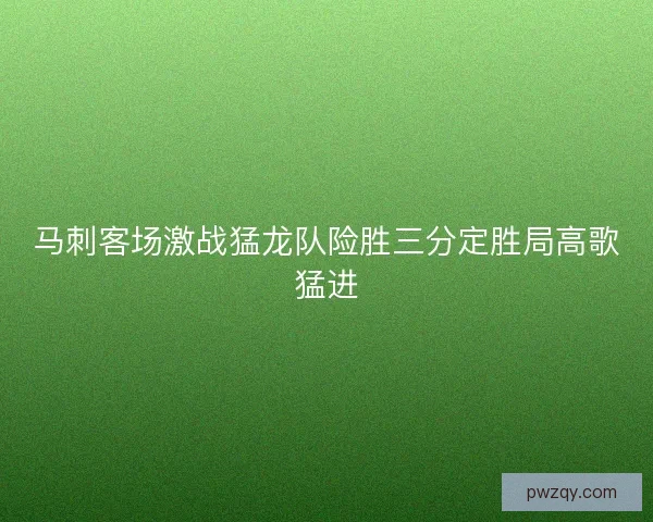 马刺客场激战猛龙队险胜三分定胜局高歌猛进